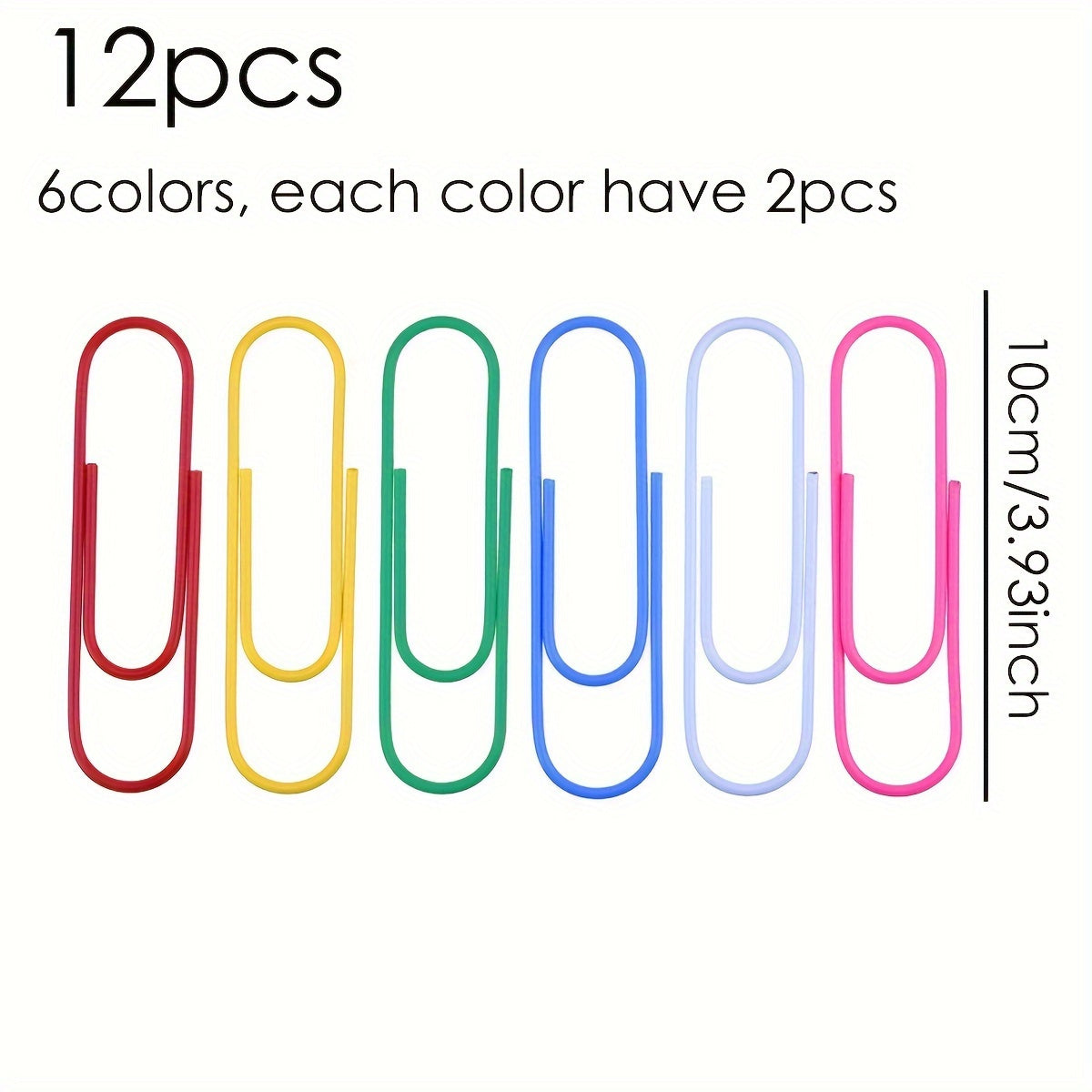 12pcs Large Paper Clips for Document Organizing