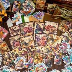 100 Pieces Retro Sticker Mini Card Journal Wall Decoration