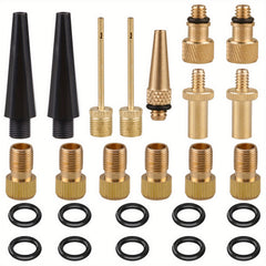 25pcs Bike Valve Adapter Air Ball Set with Sealing Ring