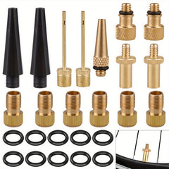 25pcs Bike Valve Adapter Air Ball Set with Sealing Ring