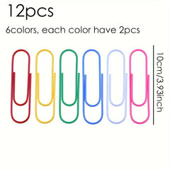 12pcs 100mm Extra Large Paperclips for Document Organizing