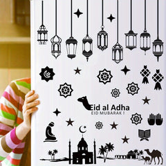 Eid Mubarak Silhouettes Mason Jar Decor Lantern Laser Cutouts