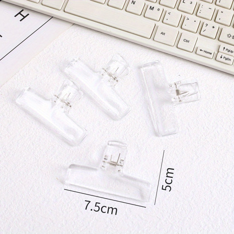 4PCS Transparent Long Tail Clip Acrylic Storage Clip