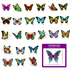 50pcs Colorful Butterfly Sticker Waterproof for Laptop Phone Tablet