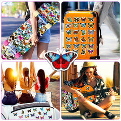 50pcs Colorful Butterfly Sticker Waterproof for Laptop Phone Tablet