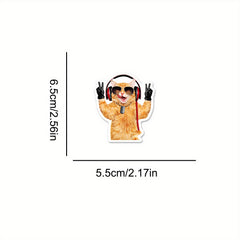 50pcs Funny Cat Waterproof Laptop Sticker Cute Decal for PC Tablet Mobile Guitar