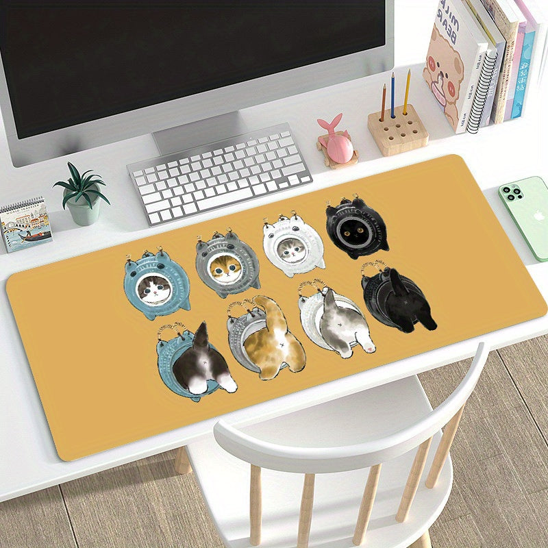 Silly Cat Cartoon Mouse Pad Funny Keyboard Laptop Desk Mat