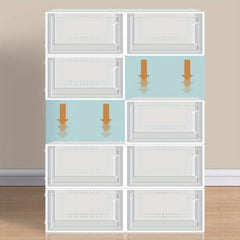 Foldable Splicing Shoe Box Storage Box Drawer Type Plastic Shoe Rack