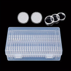 50pcs 40mm Coin Collection Protection Box, Round Box Inner Pad Storage Box