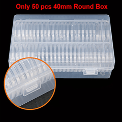 50pcs 40mm Coin Collection Protection Box, Round Box Inner Pad Storage Box