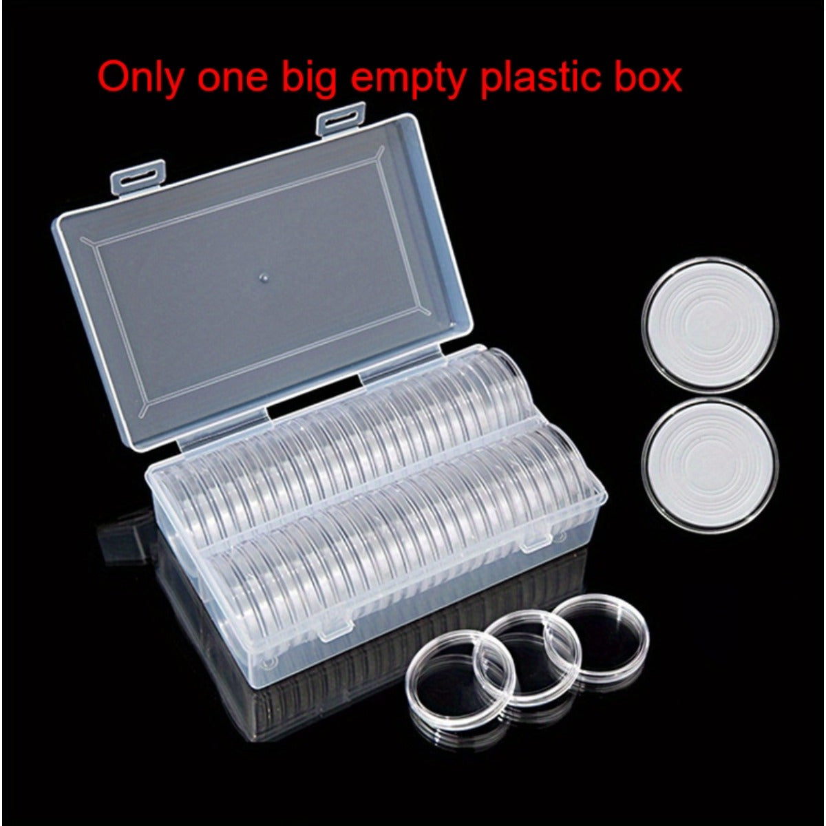 50pcs 40mm Coin Collection Protection Box, Round Box Inner Pad Storage Box