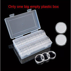 50pcs 40mm Coin Collection Protection Box, Round Box Inner Pad Storage Box
