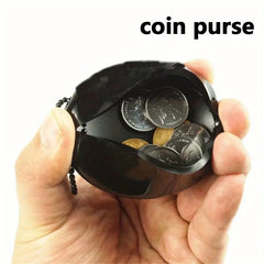 3pcs Oval Rubber Coin Bag Holder with Chain Men Women