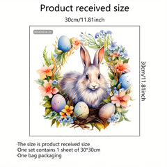 Rabbit Eggs Easter Wall Sticker Decoration Self-Adhesive Decal