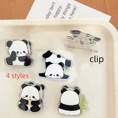 4 Panda Cartoon Clips - Multi-Purpose Cute Animal Paper Clips