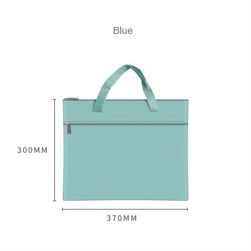1pc Portable Document Bag A4 Double Layer Zipper Bag Lesson Book
