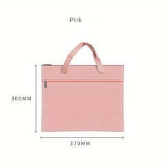 1pc Portable Document Bag A4 Double Layer Zipper Bag Lesson Book