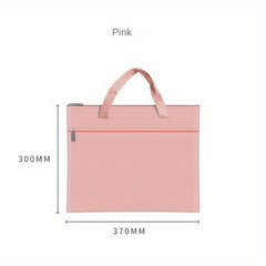 1pc Portable Document Bag A4 Double Layer Zipper Bag Lesson Book