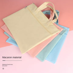 1pc Portable Document Bag A4 Double Layer Zipper Bag Lesson Book