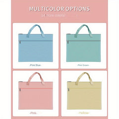 1pc Portable Document Bag A4 Double Layer Zipper Bag Lesson Book