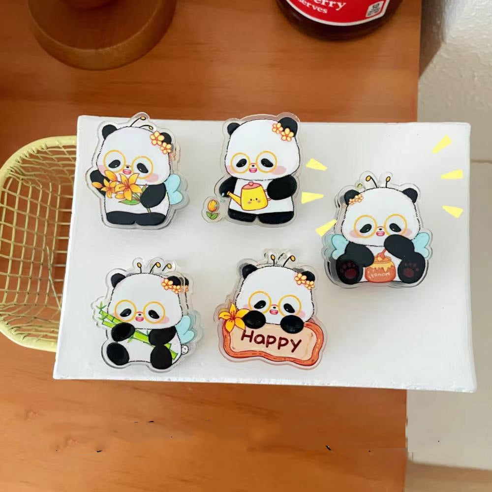 5 Styles Panda Cartoon Clips Note Holder Paper Clip Chip Bag Sealing Clip
