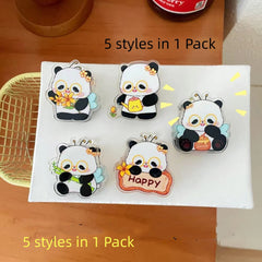 5 Styles Panda Cartoon Clips Note Holder Paper Clip Chip Bag Sealing Clip