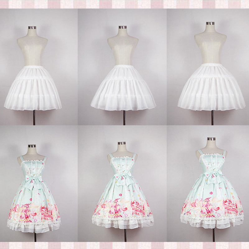 Romantic Fishbone Skirt Bustle Cardigan Chemise Soft Skirt