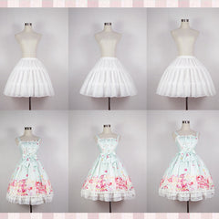 Romantic Fishbone Skirt Bustle Cardigan Chemise Soft Skirt