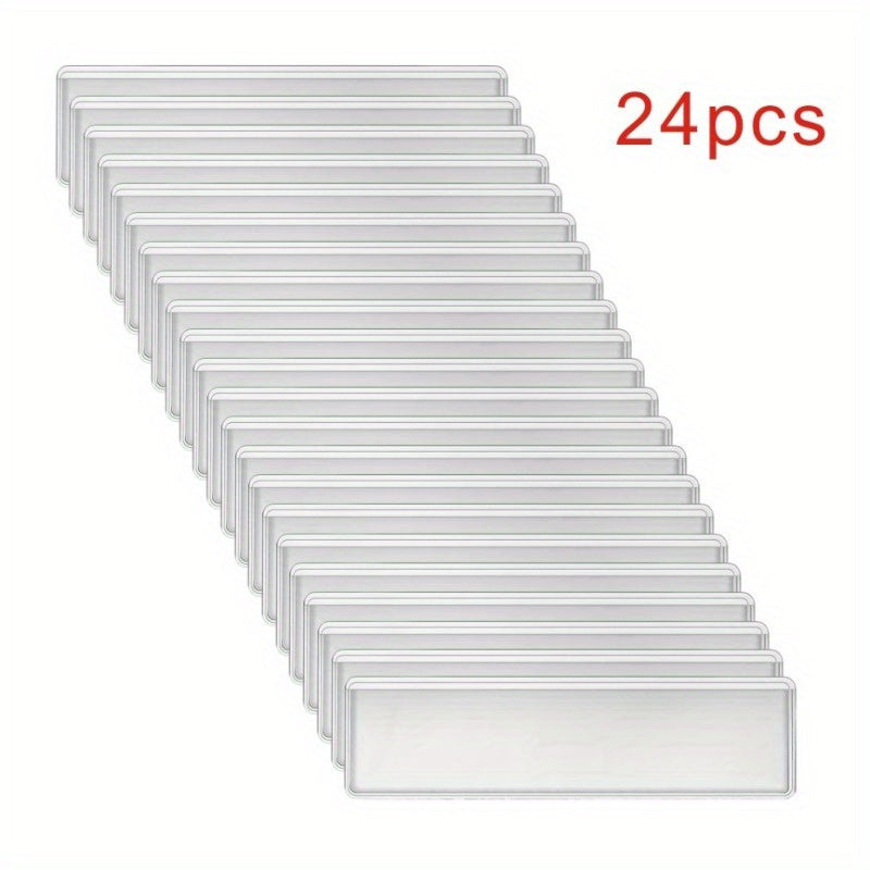 Transparent Label Rack Adhesive Bookshelf Label Bag - School Office Home Use