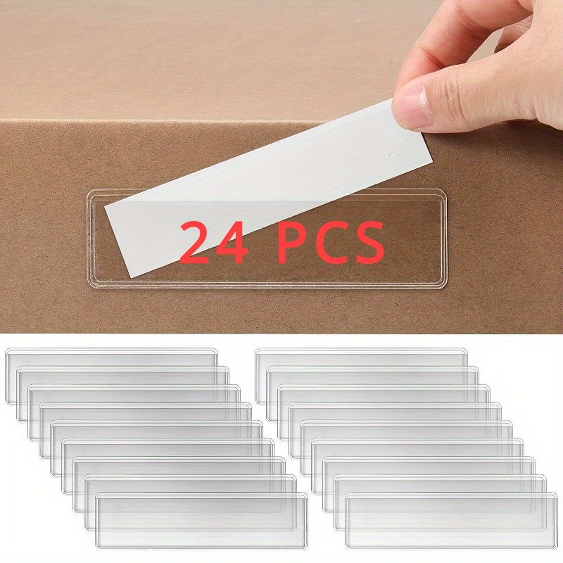 Transparent Label Rack Adhesive Bookshelf Label Bag - School Office Home Use