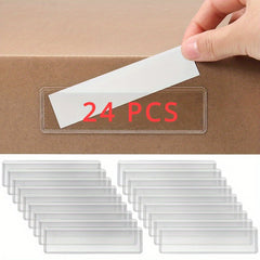 Transparent Label Rack Adhesive Bookshelf Label Bag - School Office Home Use