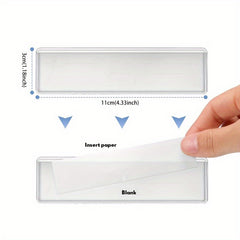 Transparent Label Rack Adhesive Bookshelf Label Bag - School Office Home Use