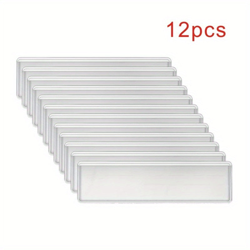 Transparent Label Rack Adhesive Bookshelf Label Bag - School Office Home Use