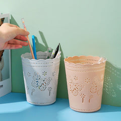 2pcs Desktop Storage Pen Holder Wastebasket Cleaning Bucket