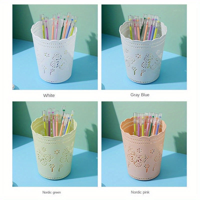 2pcs Desktop Storage Pen Holder Wastebasket Cleaning Bucket