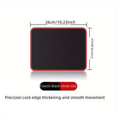 Minimalist Red Lock Edge Gaming Mouse Pad Solid Desk Pad