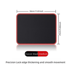 Minimalist Red Lock Edge Gaming Mouse Pad Solid Desk Pad