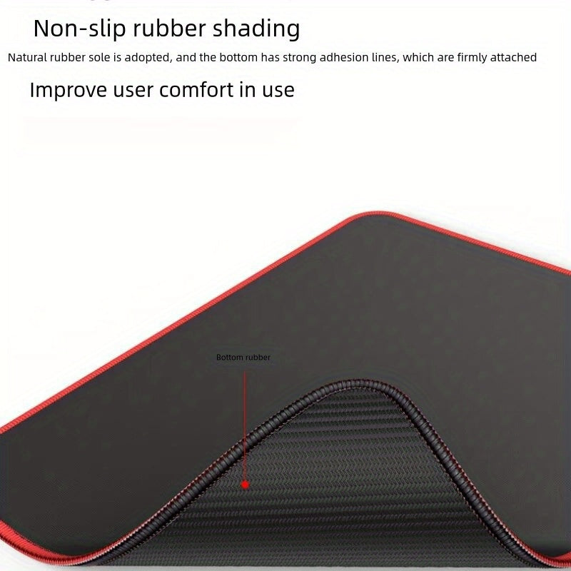 Minimalist Red Lock Edge Gaming Mouse Pad Solid Desk Pad