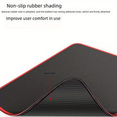 Minimalist Red Lock Edge Gaming Mouse Pad Solid Desk Pad