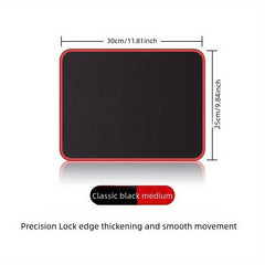 Minimalist Red Lock Edge Gaming Mouse Pad Solid Desk Pad