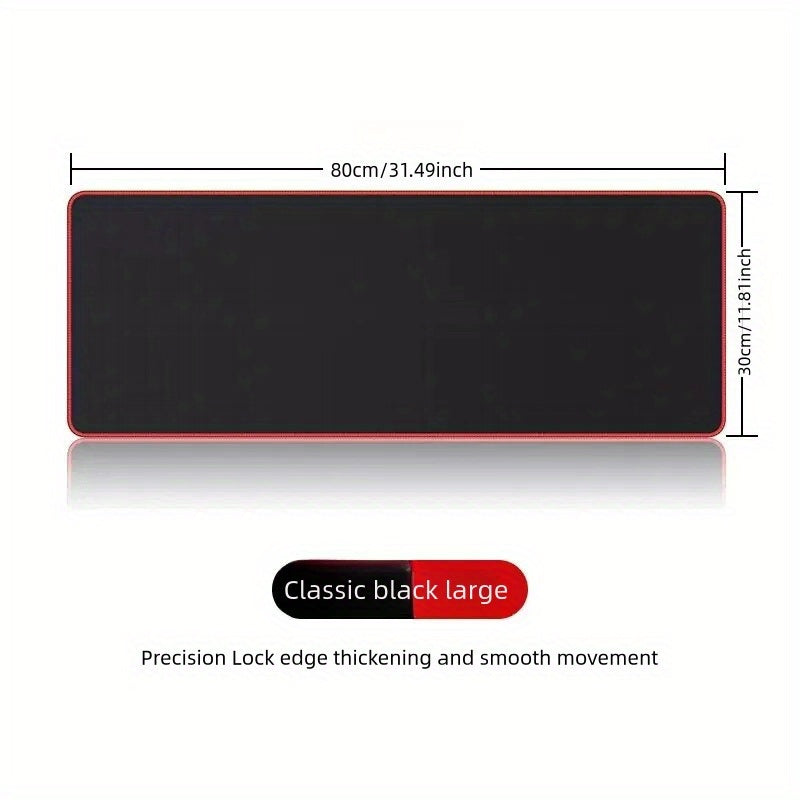 Minimalist Red Lock Edge Gaming Mouse Pad Solid Desk Pad