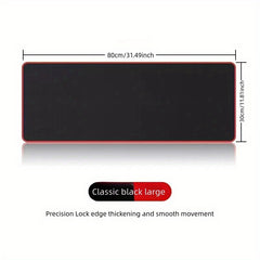 Minimalist Red Lock Edge Gaming Mouse Pad Solid Desk Pad