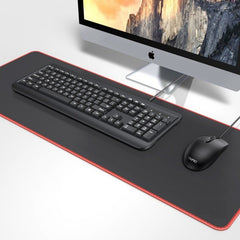 Minimalist Red Lock Edge Gaming Mouse Pad Solid Desk Pad