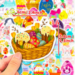 25pcs Easter Stickers Bunny and Egg Window Decals