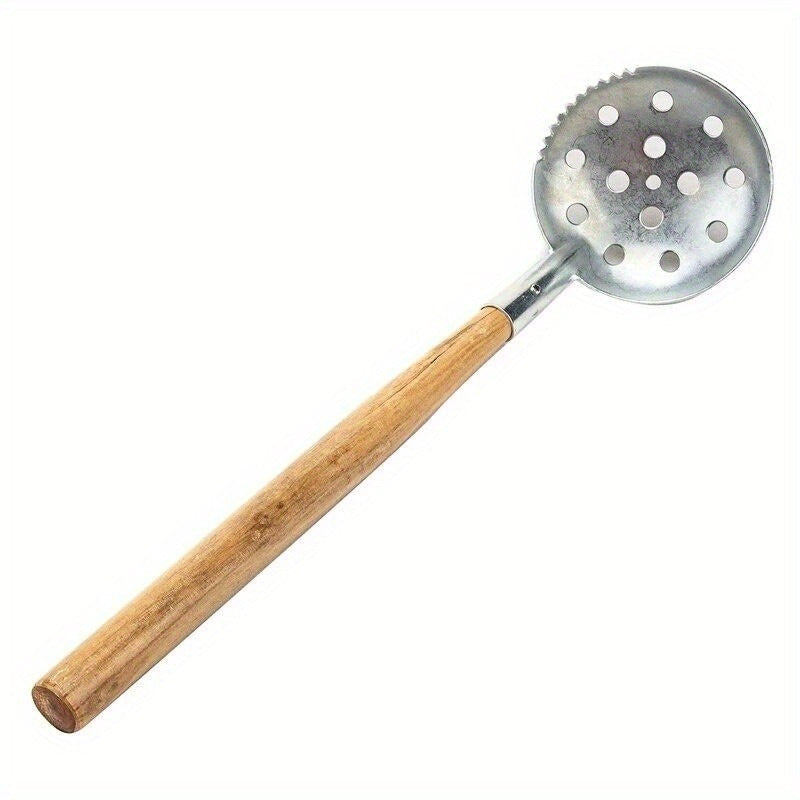 Ice Skimmer Ice Fishing Scoop With Wood Handle Winter Fishing Tool