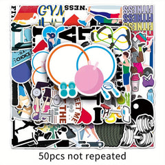 50pcs Fitness Graffiti Sports Stickers Waterproof