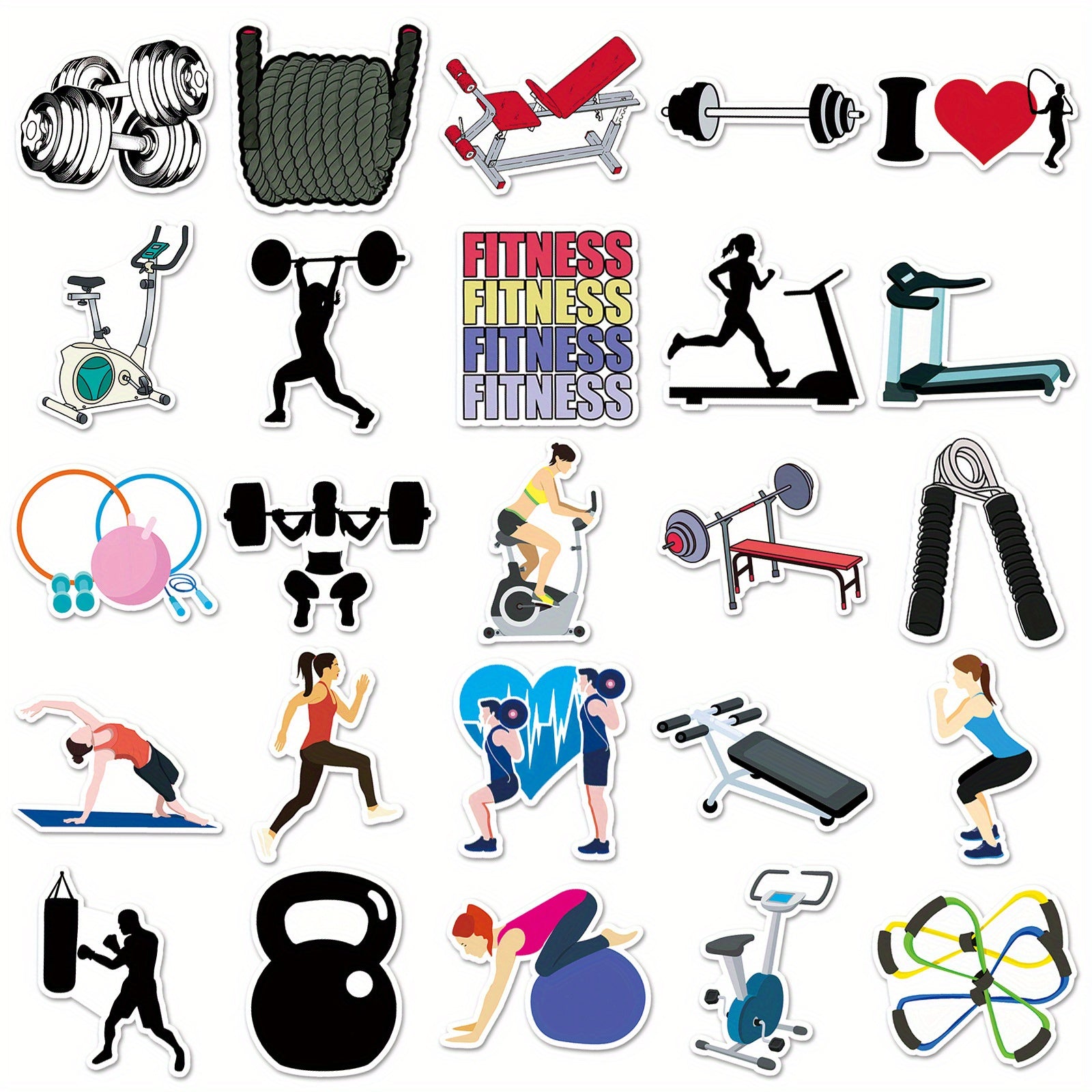 50pcs Fitness Graffiti Sports Stickers Waterproof