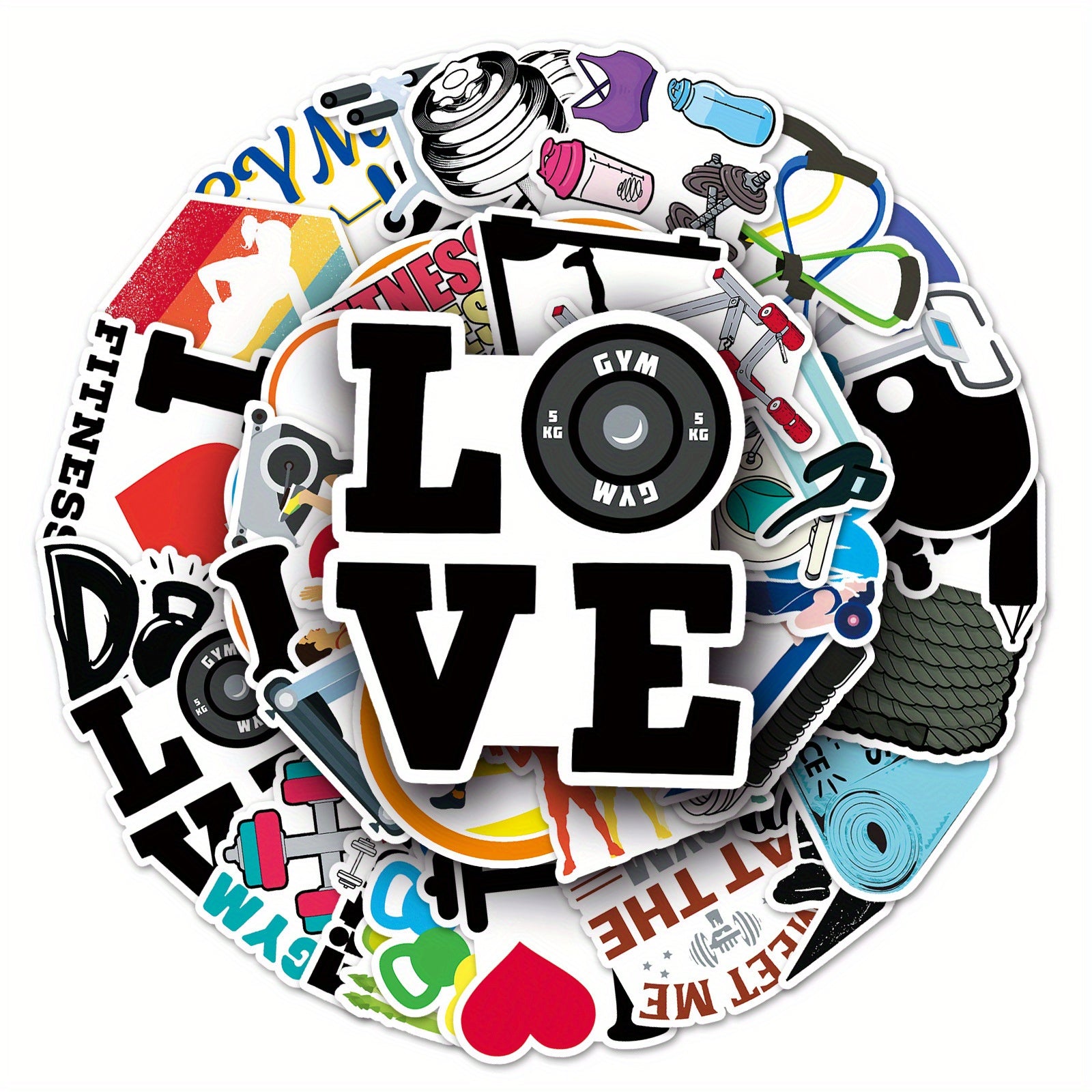 50pcs Fitness Graffiti Sports Stickers Waterproof