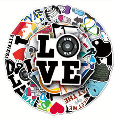 50pcs Fitness Graffiti Sports Stickers Waterproof