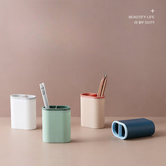 Multifunctional Office Desk Storage Pen Holder Makeup Brush Bucket